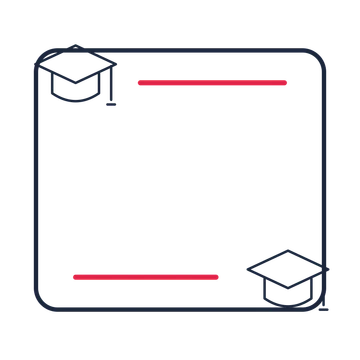 A corner frame composition featuring graduation cap for Education designs.