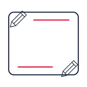 A corner frame composition featuring sharpened pencil for Education designs.