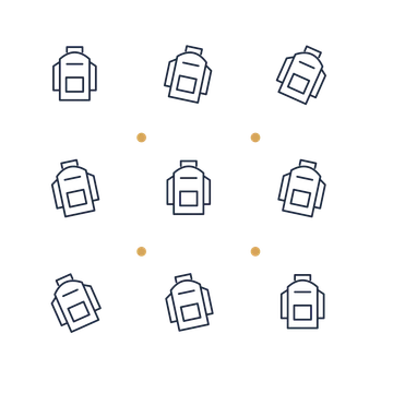 A scattered pattern composition featuring school backpack for Education designs.