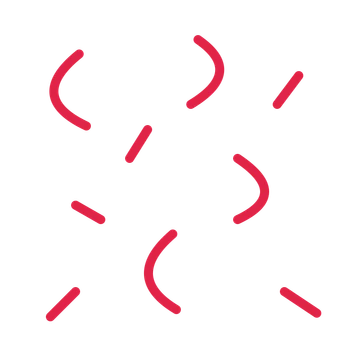 Celebration confetti cascade in an outline drawing with clear rounded lines.
