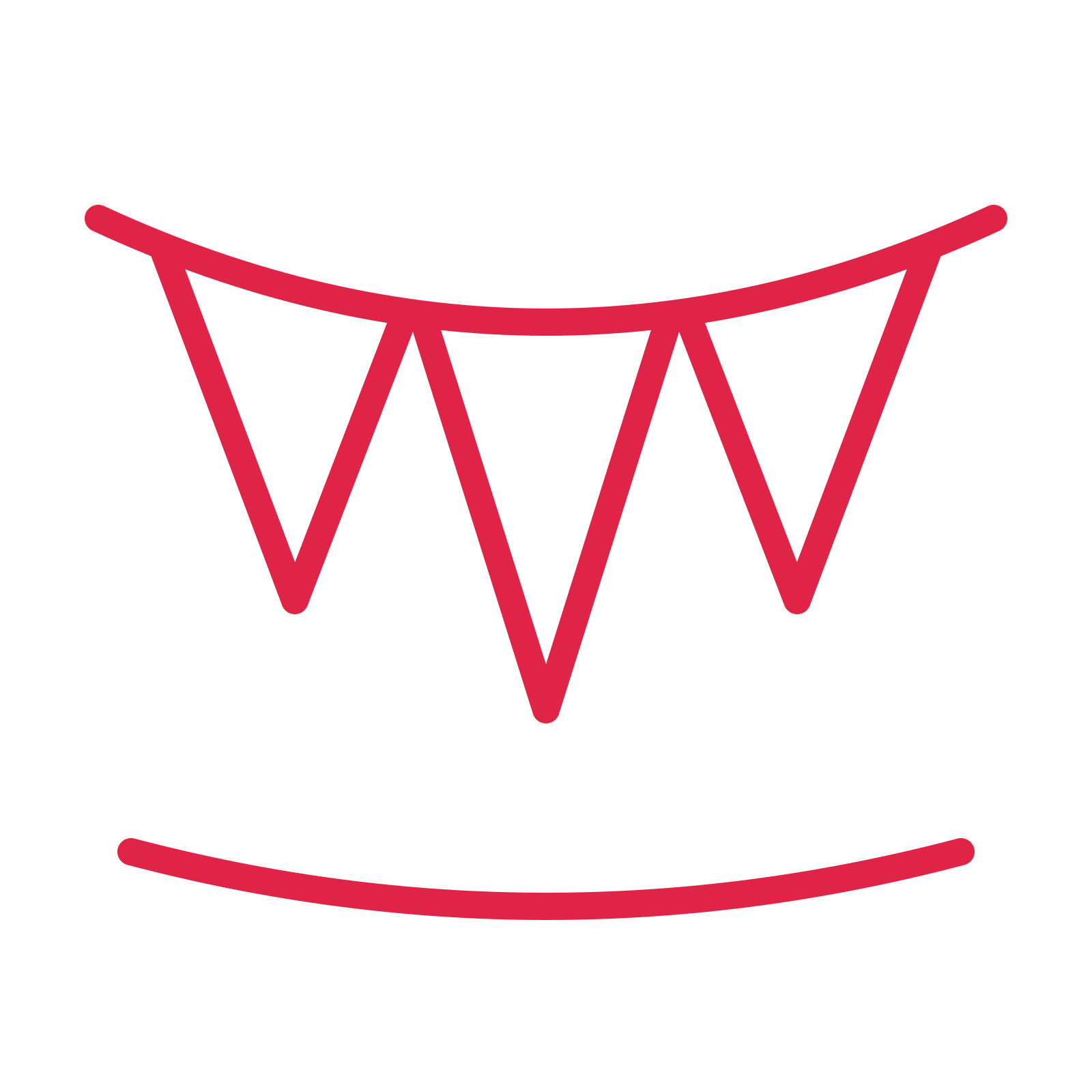 Event pennant bunting in an outline drawing with clear rounded lines.