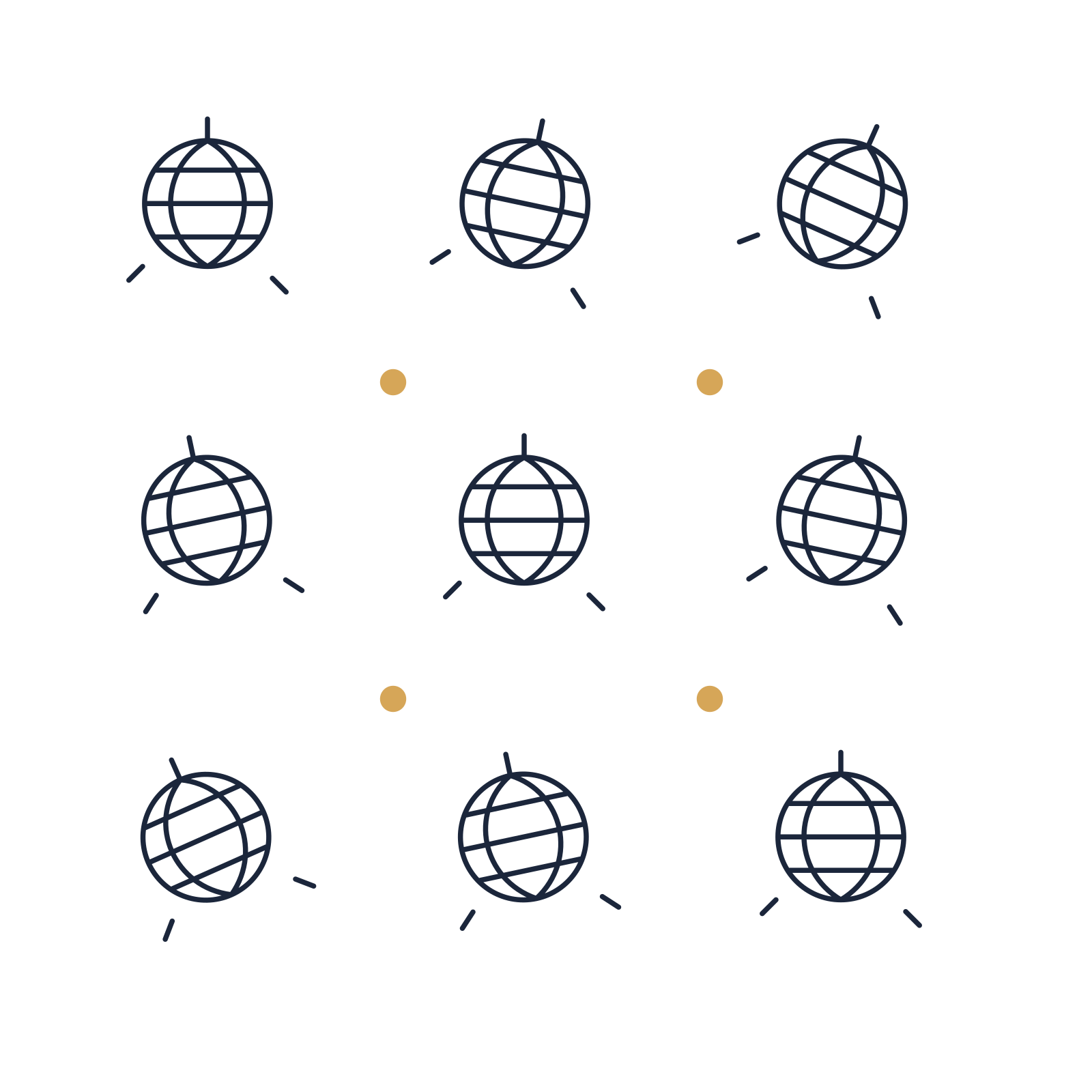 A scattered pattern composition featuring nightlife disco ball for Events & nightlife designs.