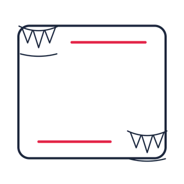 A corner frame composition featuring event pennant bunting for Events & nightlife designs.