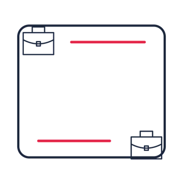 A corner frame composition featuring business briefcase for Father’s Day designs.