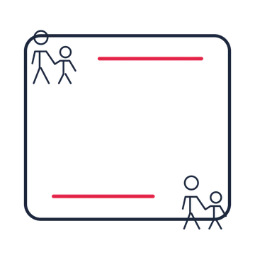 A corner frame composition featuring father and child walking for Father’s Day designs.
