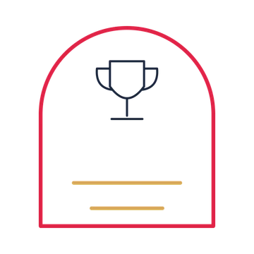 A arch label composition featuring achievement trophy for Father’s Day designs.