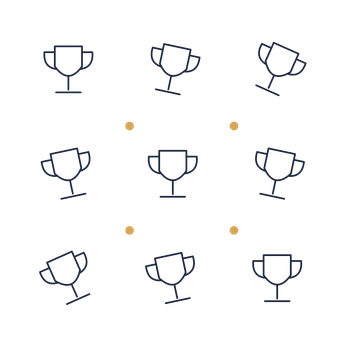 A scattered pattern composition featuring achievement trophy for Father’s Day designs.