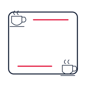 A corner frame composition featuring coffee cup and saucer for Food & drink designs.