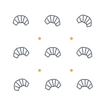 A scattered pattern composition featuring fresh bakery croissant for Food & drink designs.