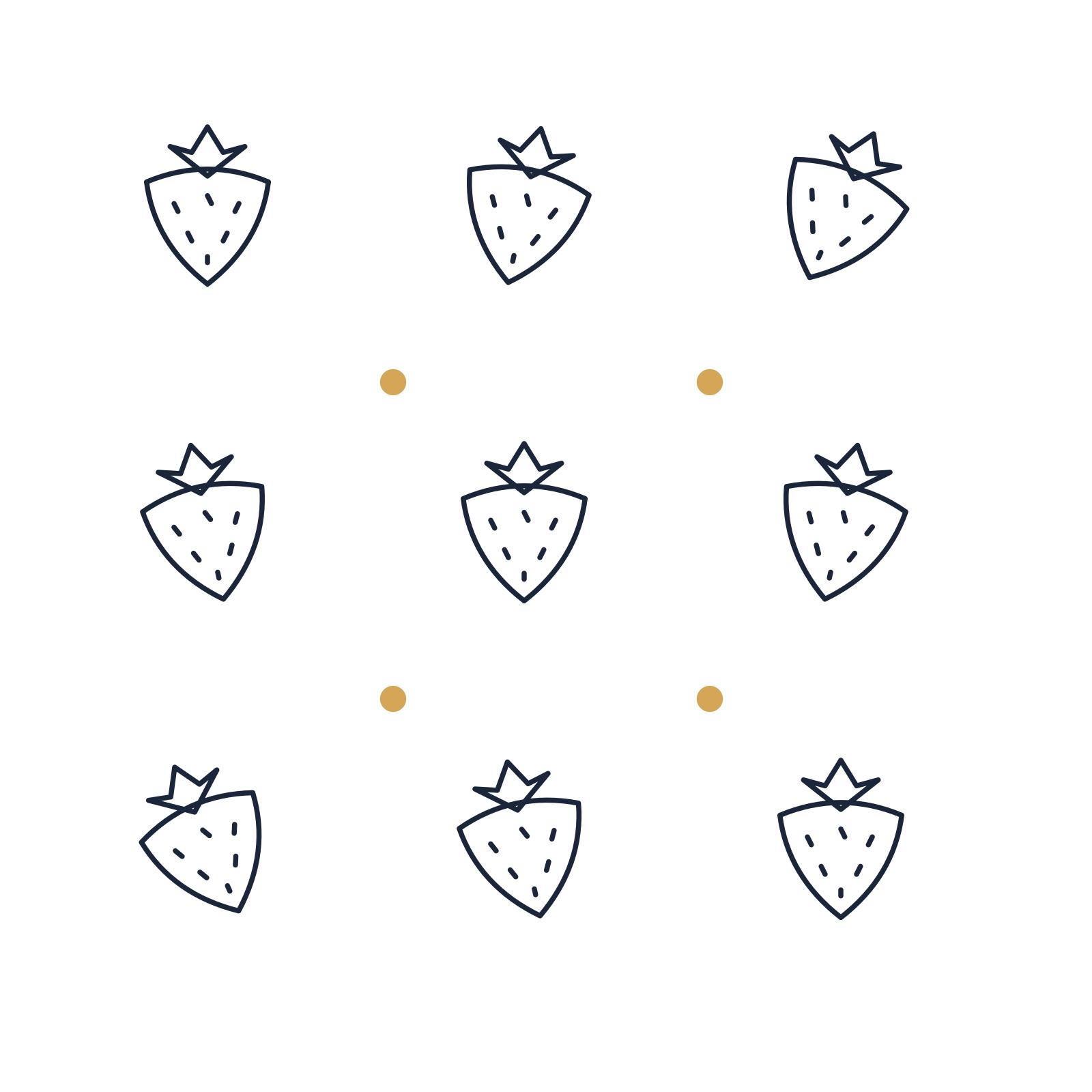 A scattered pattern composition featuring ripe strawberry for Food & drink designs.