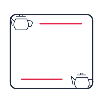 A corner frame composition featuring tea pot for Food & drink designs.