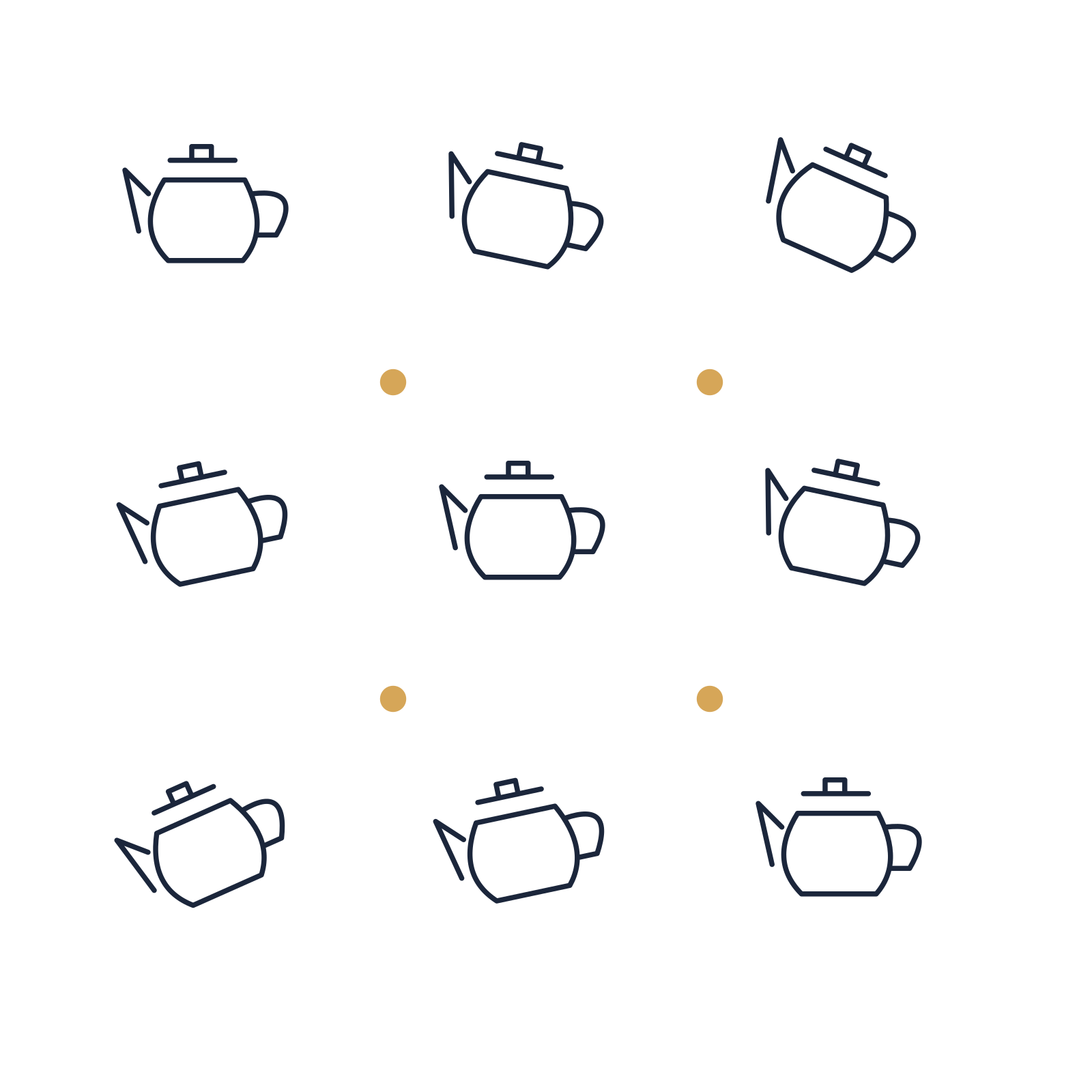 A scattered pattern composition featuring tea pot for Food & drink designs.
