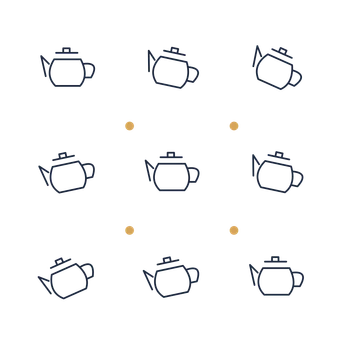 A scattered pattern composition featuring tea pot for Food & drink designs.