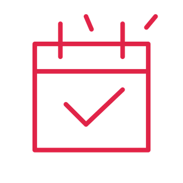 Fresh start calendar in an outline drawing with clear rounded lines.