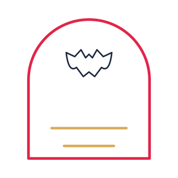 A arch label composition featuring halloween bat for Halloween designs.