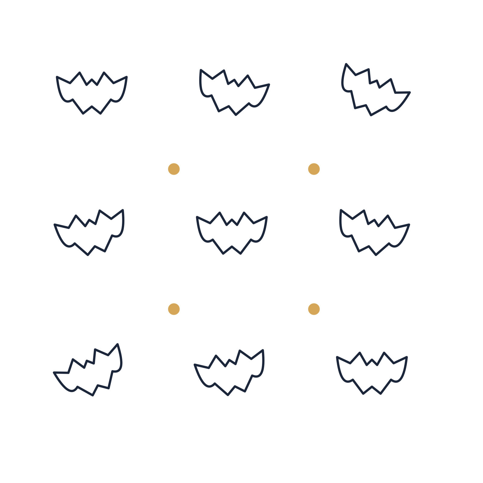 A scattered pattern composition featuring halloween bat for Halloween designs.