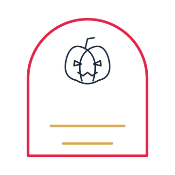 A arch label composition featuring halloween pumpkin for Halloween designs.