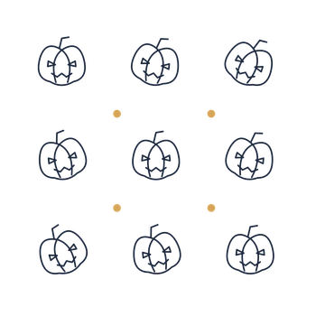 A scattered pattern composition featuring halloween pumpkin for Halloween designs.