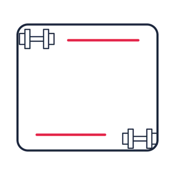 A corner frame composition featuring fitness dumbbell for Health & fitness designs.