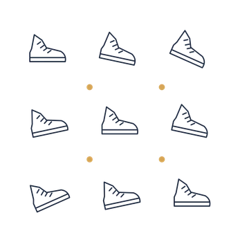 A scattered pattern composition featuring athletic running shoe for Health & fitness designs.