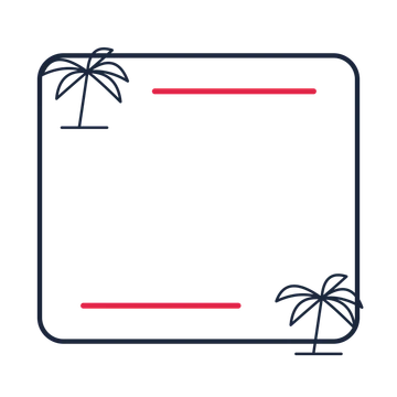 A corner frame composition featuring holiday palm tree for Holidays designs.