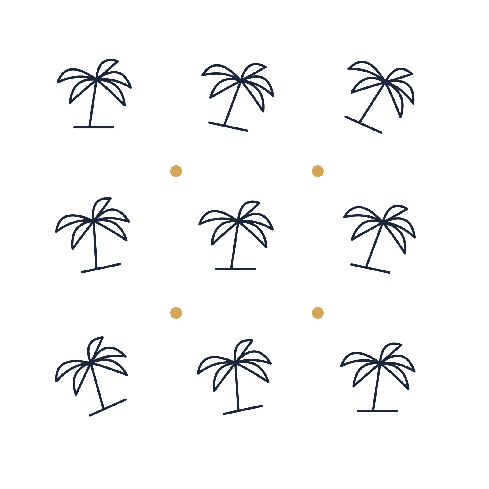 A scattered pattern composition featuring holiday palm tree for Holidays designs.