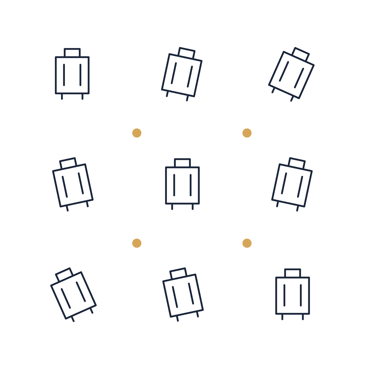 A scattered pattern composition featuring travel suitcase for Holidays designs.