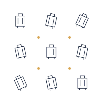 A scattered pattern composition featuring travel suitcase for Holidays designs.