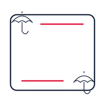 A corner frame composition featuring rain umbrella for Holidays designs.