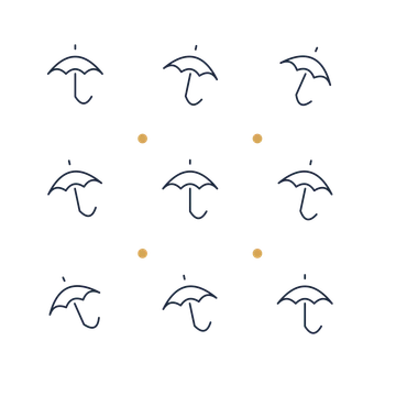 A scattered pattern composition featuring rain umbrella for Holidays designs.