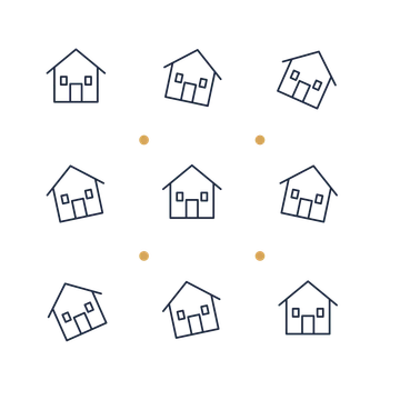A scattered pattern composition featuring home with front door for Home & property designs.