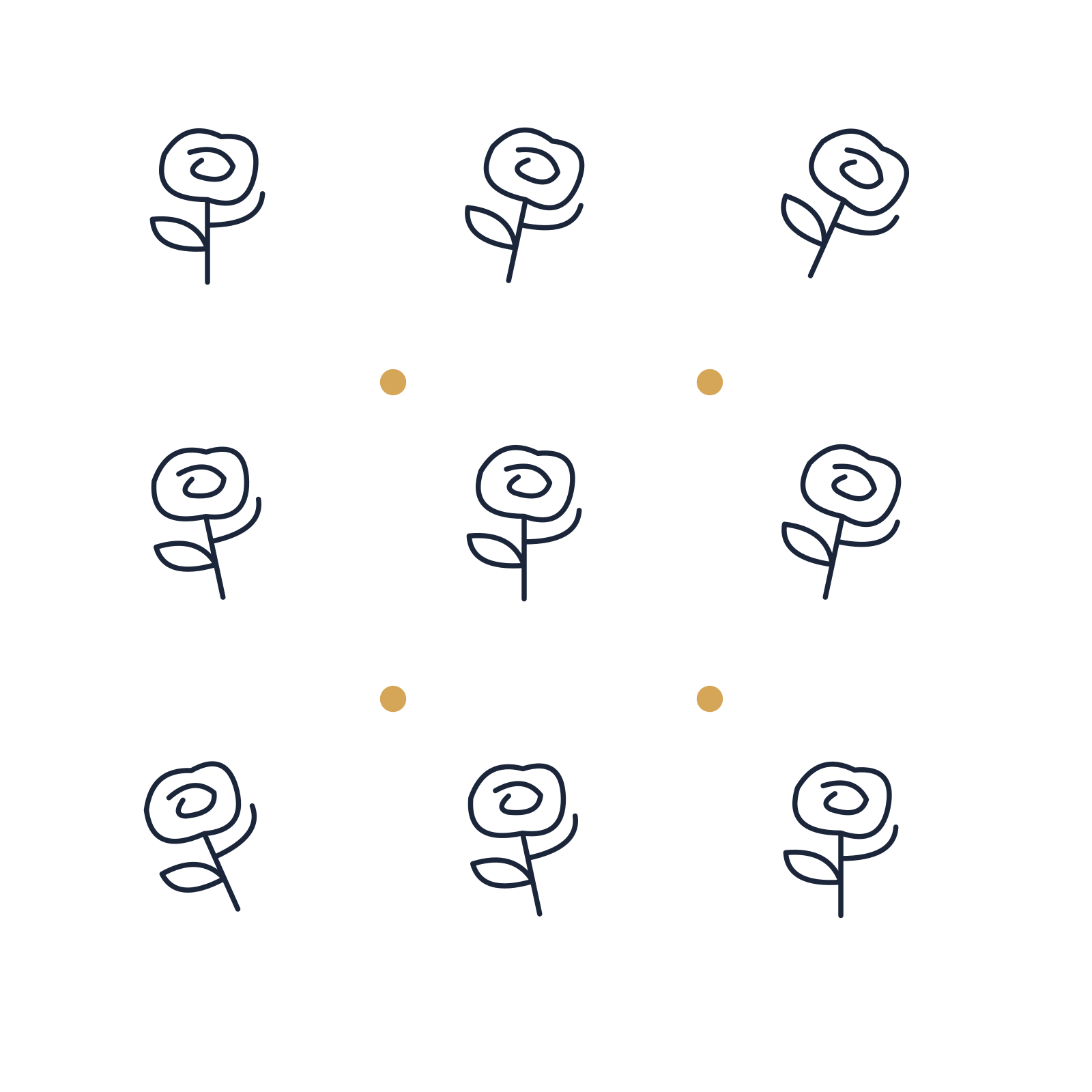 A scattered pattern composition featuring mother’s day rose stem for Mother’s Day designs.