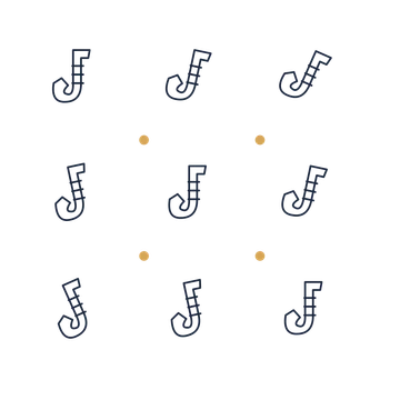 A scattered pattern composition featuring jazz saxophone for Music designs.