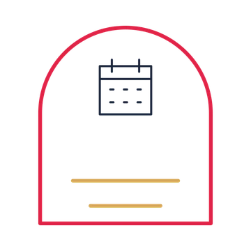 A arch label composition featuring monthly calendar for New Year designs.