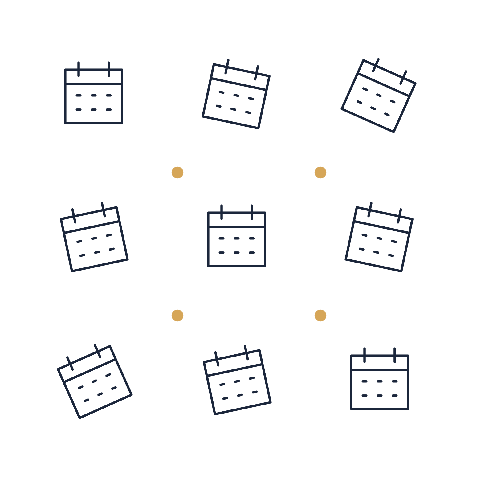 A scattered pattern composition featuring monthly calendar for New Year designs.