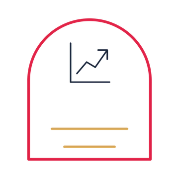 A arch label composition featuring rising business chart for New Year designs.