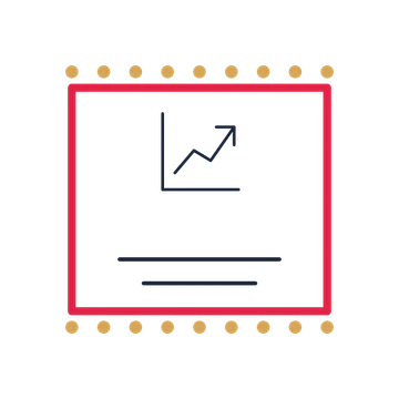 A stamp label composition featuring rising business chart for New Year designs.