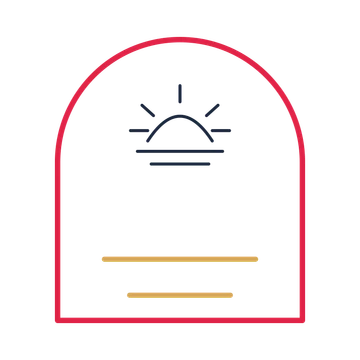 A arch label composition featuring new beginning sunrise for New Year designs.
