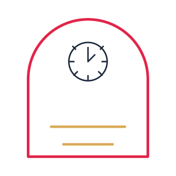 A arch label composition featuring midnight countdown clock for New Year’s Eve designs.