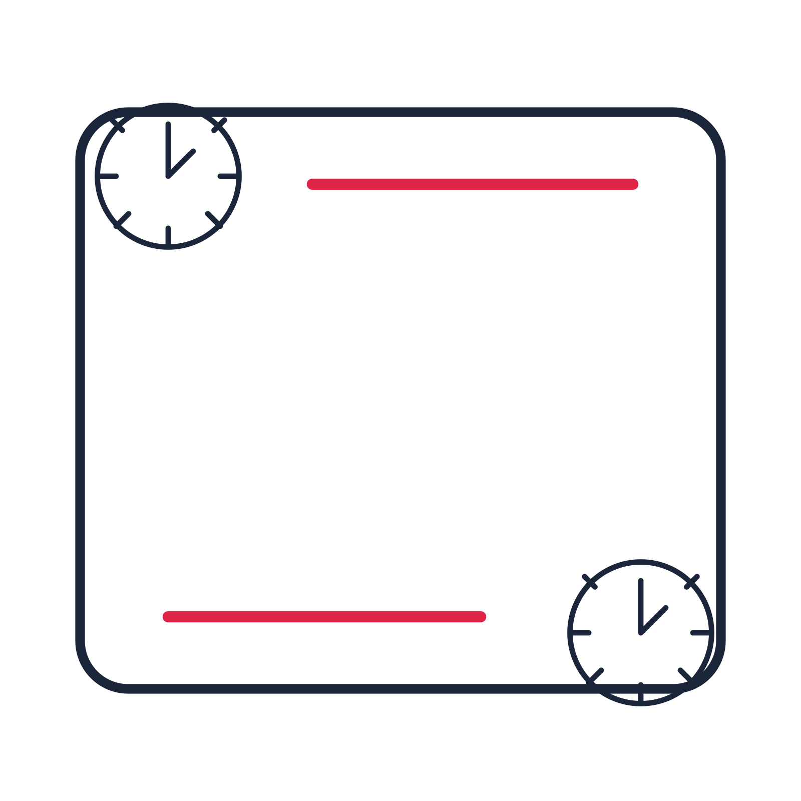 A corner frame composition featuring midnight countdown clock for New Year’s Eve designs.