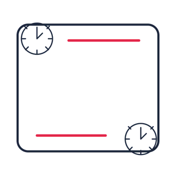 A corner frame composition featuring midnight countdown clock for New Year’s Eve designs.