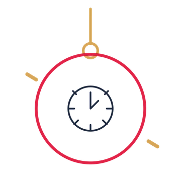 A hanging ornament composition featuring midnight countdown clock for New Year’s Eve designs.