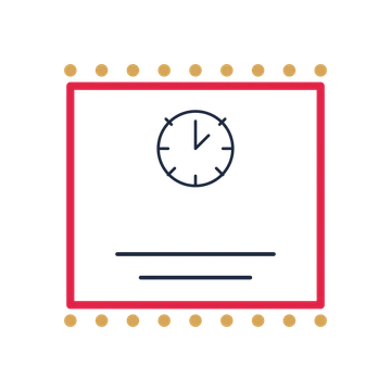 A stamp label composition featuring midnight countdown clock for New Year’s Eve designs.