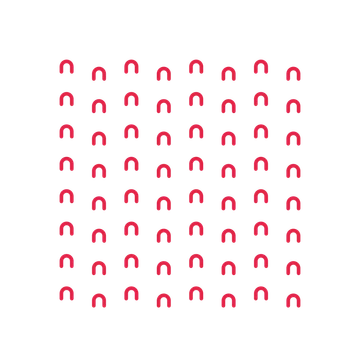 A transparent panel of arches in a diagonal layout with 8 rows for layering over a coloured background.
