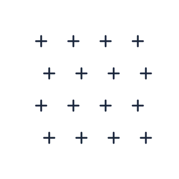 A transparent panel of crosses in a staggered layout with 4 rows for layering over a coloured background.