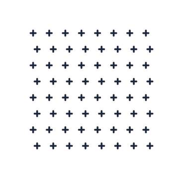 A transparent panel of crosses in a staggered layout with 8 rows for layering over a coloured background.