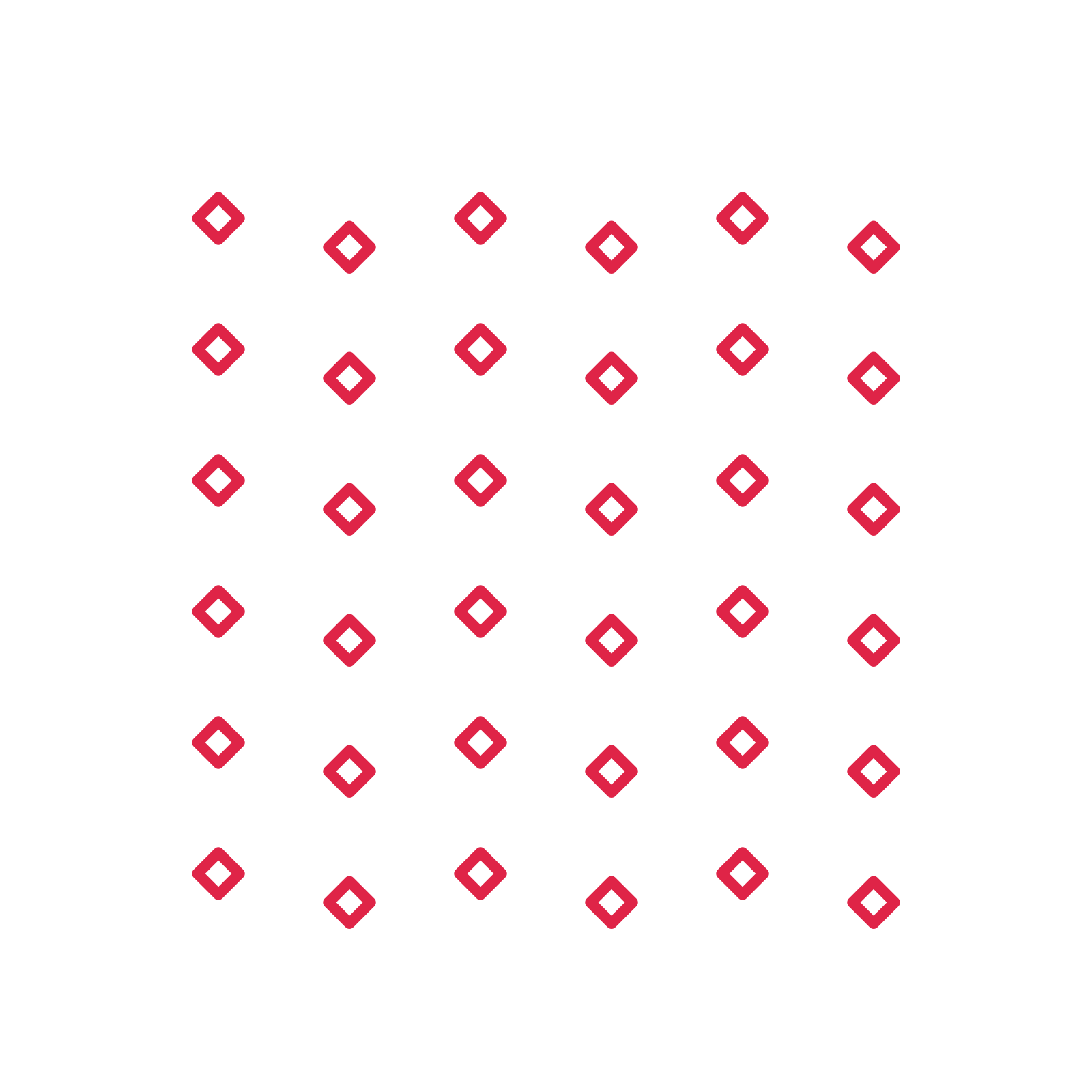 A transparent panel of diamonds in a diagonal layout with 6 rows for layering over a coloured background.
