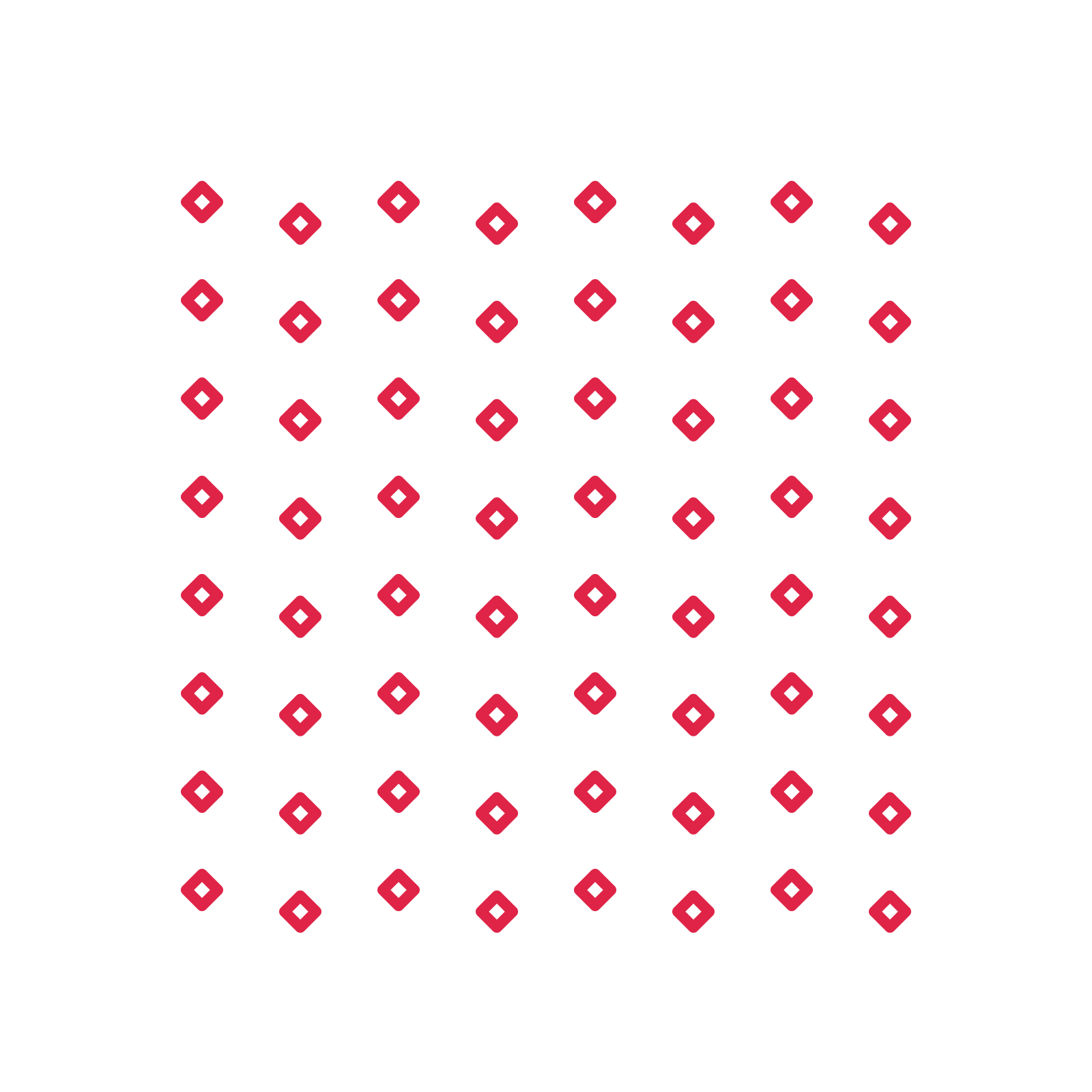 A transparent panel of diamonds in a diagonal layout with 8 rows for layering over a coloured background.