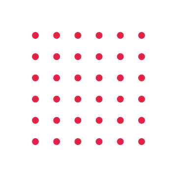 A transparent panel of dots in a aligned layout with 6 rows for layering over a coloured background.