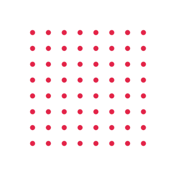 A transparent panel of dots in a aligned layout with 8 rows for layering over a coloured background.